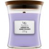 WoodWick Lavender Spa - Levanduľový kúpeľ vonná sviečka s dreveným knôtom a viečkom sklo stredné 275 g