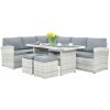 Letoss Záhradný set SALO+TABURETY White Grey