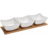 EXCELLENT HOUSEWARE Servírovacie misky na drevenom podnose sada 4 ks