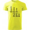 Šachové figúrky kreslené - Klasické pánske tričko vyššej gramáže - XL ( Neonová žltá )