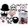 Párty foto doplnky 17ks - Moustache & Lips