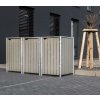Hide box na odpadky - 3 koše (120l), prírodne šedá 64 x 181 x 115 cm, NOVINKA