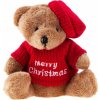Vianočný plyšový medvedík béžový textilný 11 cm