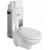 Aqualine Závesné WC Taurus s podomietkovou nádržkou a tlačidlom Geberit, biela, WC-SADA-15