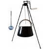 Perfect Cauldron kotlík na ryby smalt 13 l HALASZLE, Perfect Cauldron špeciálna trojnožka s poistnou kladkou 1,25 m VAR, naberačka antikor INOX