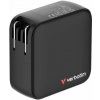 Verbatim Mini GaN nabíjačka s displejom, 2× USB-C PD 100 W, 1× USB-A QC 3.0, čierna - Verbatim 30239