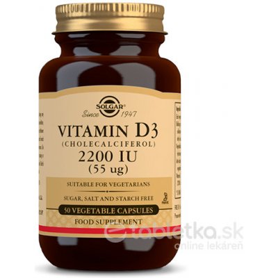 Solgar Vitamín D3 2200 IU 50 kapsúl