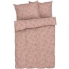 Livarno home Posteľná bielizeň zo saténového mikrovlákna, 200 x 220 cm, (bledoružová/olivové listy) (100392530)