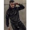 Čierna pánska velúrová tepláková súprava s kapucňou Bolf 3A82-A