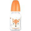 CANPOL 11/851 Standard 120ml CUTE ANIMALS oranžová fľaša