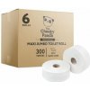 Toaletný papier, bambusový, 2-vrstvový, veľký kotúč, priemer: 24,2 cm, 300 m/kotúč, 6 kotúčov, CHEEKY PANDA, biele, 6kotúč