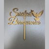 Drevený zápich Sviatosť Birmovania holub s kríž-zlatý (1ks)