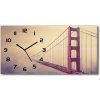 Vodorovné Sklenené hodiny na stenu Most San Francisco 60x30 cm