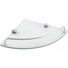 AQUALINE RB115 Rumba sklenená rohová polica 25 x 4,2 x 25 cm, číre sklo