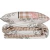 Bielo-ružové obliečky na jednolôžko z bavlny Renforcé 140x200 cm Nazenin – Mijolnir