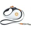 Vodítko samonavíjacie 25kg/5m čiernobielo/oranžová Kiwi