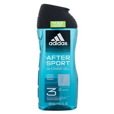 Adidas After Sport Shower Gel 3-In-1 New Cleaner Formula osvěžující sprchový gel 250 ml pro muže