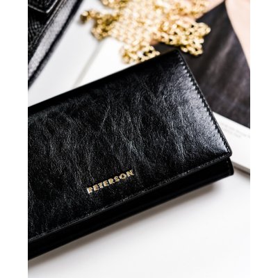 Peterson dámska kožená peňaženka Szob univerzálna čierna červená