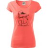 Futbalová lopta kopačka jedným ťahom - Dámske tričko Pure - XS ( Korálová )