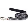 Vodítko Red Dingo Bones Reflective Black 15 mm × 1,8 m (R-V-15-109)
