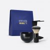 Steve's Bowl + Brush + Stand – klasická holiaca súprava na nanášanie krému alebo mydla Kompletní holicí set – miska, štětka a stojánek