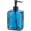 Dávkovač mydla Wenko PURE 550 ml sklenený modrý (59398)