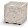 Květináč Prosperplast MADERA SQUARE eco wood 28,8 cm bílý eco