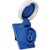 Zásuvka vstavaná ZV 16A 3 kolík, IP 67, modrá METE