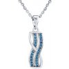 Silvego Strieborný náhrdelník AMABEL s modrými Brilliance Zirconia JJJ0461NLB