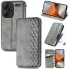 Peňaženkové puzdro Cubic Grid na Xiaomi Redmi Note 13 Pro+ - Sivá
