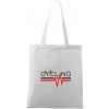 Cycling ekg - Taška bavlnená - 42 x 38 cm ( Biela )