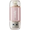 Apacer USB flash disk OTG, USB 3.0, 64GB, AH190, růžový, AP64GAH190H-1, USB A / Lightning, s krytkou