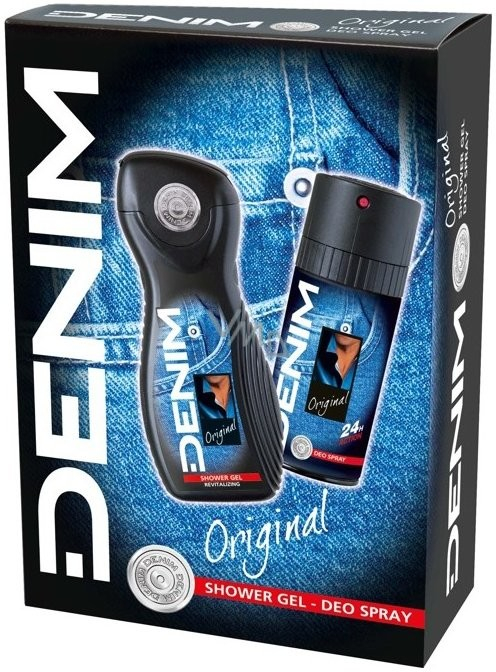 Denim Original sprchový gél 250 ml + deospray 150 ml darčeková sada 6 ks