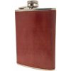 Ploskačka kožená hnedá 240ml (Ploskačka z nehrdzavejúcej ocele - Štýlový a praktický spoločník na každú príležitosť)