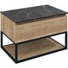 Sapho SKARA umývadlová skrinka 80x50x45cm, čierna mat/dub alabama CG008-2222