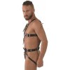 Postroj Mister B Slave Harness XL, čierny celotelový pánsky kožený harness