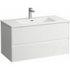 Laufen Pro S umývadlová skrinka 100x50 cm,2 zásuvky+umývadlo Slim,otvor pre bat,Biela mat H8649672601041
