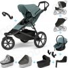Set 10v1 Thule Urban Glide 3 Mid blue 2024+madlo+vanička Black+pláštenky+moskytiéry+Thule Maple Mid blue+základňa+adaptéry