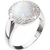 Evolution Group Strieborný prsteň so syntetickým bielym opálom a kryštálmi Preciosa 35060.1 White 54 mm