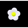 Pro Háčkování Knoflík kytka 19 mm, bílý se žlutou