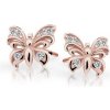 Cutie Jewellery Detské náušnice z ružového zlata Motýlik C2226-30-10-X-4