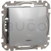 Schneider Electric Sedna Tlačidlo 1/0 s orientačnou kontrolkou, Aluminium