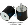 Silentblok priemer 75x50mm typ B M12x37 / M12