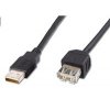 PremiumCord USB 2.0 kabel prodlužovací, A-A, 2m černá kupaa2bk