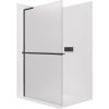 CERANO - Sprchová zástena Walk-in Onyx L-ľavá vzpera + polička/držiak na uteráky - 8 mm - čierna matná, mliečne sklo - 40x200 cm
