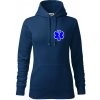 Rescue - Hviezda na prsníku + nápis na chrbte - Mikina dámská Cape s kapucí - 2XL ( Polnočná modrá )