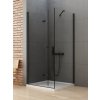 New Trendy New Soleo Black sprchovací kút 110x80 cm štvorcová čierna matné/priehľadné sklo D-0234A/D-0148B