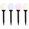 Zahradní solární lampy 4 ks LED kulovité 15 cm RGB Bílá 44457