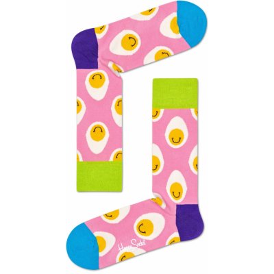 Happy Socks ponožky s vajíčkami vzor Smile Eggs Ružové