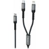 Swissten nabíjecí kabel 2v1 USB-C / USB-C + lightning 100w 1,5 m černý